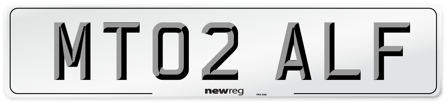 MT02 ALF Number Plate from New Reg